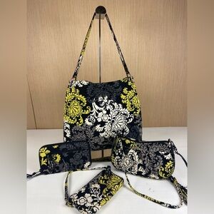 Vera Bradley 4pc Matching Bag Set Shoulder Bag Crossbody Wristlet Wallet Floral